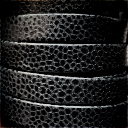 10 mm flat soft textured black leather