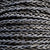 black 5 mm square braided leather