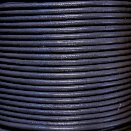 Dark Blue 2 mm plain round leather