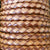 medium brown / beige 5 mm round hand braided leather