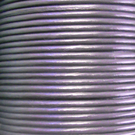 Violet 2 mm plain round leather