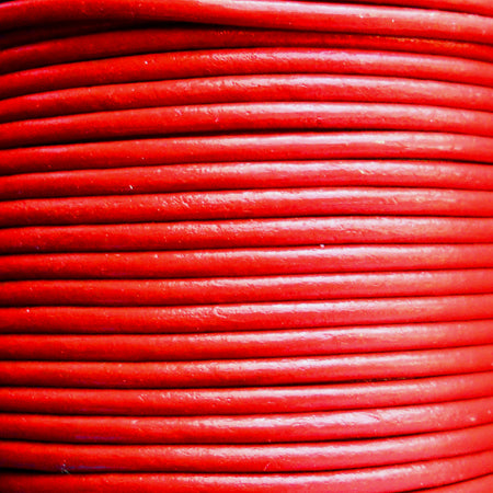 Red 1.5 mm plain round leather