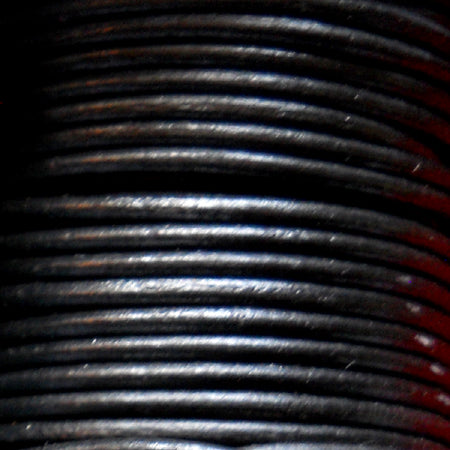 Black 1.5 mm plain round leather