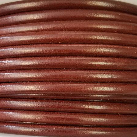 coffee colored 5 mm plain round leather