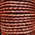 cognac 4 mm round braided leather