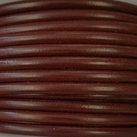 dark brown 5 mm plain round leather