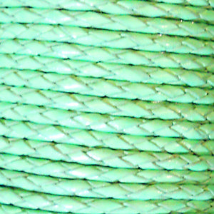 light mint 3 mm braided leather cord