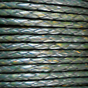 olive 3 mm braided leather cord