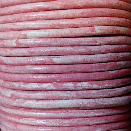 pastel pink 3 mm plain round leather