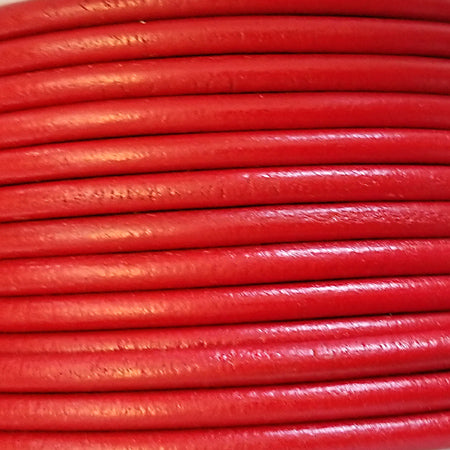 red 5 mm plain round leather