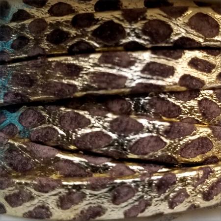 5 mm brown/gold orion flat leather