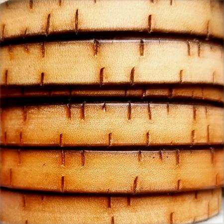 10 mm flat camel color bark leather