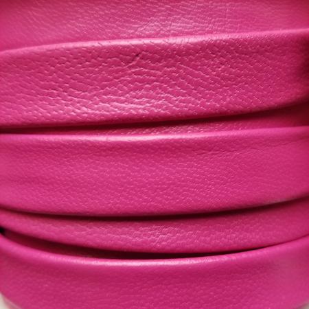 fuchsia 10 mm flat folded leather