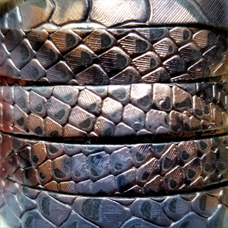 10 mm flat snake pattern leather