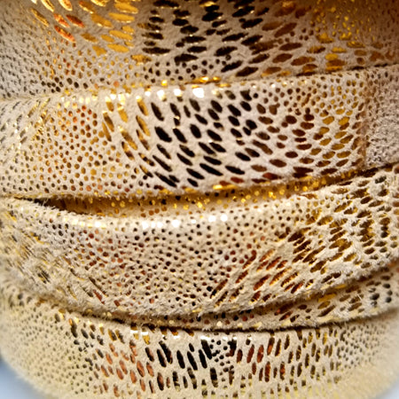 10 mm metallic gold textured leather