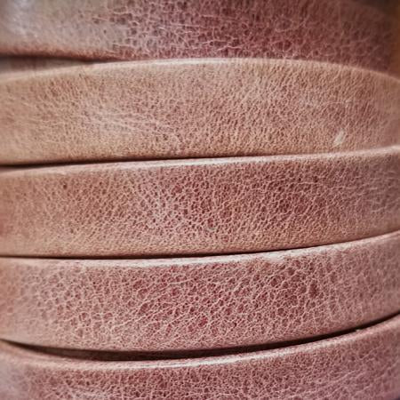 distressed brown 10 mm flat folded leather