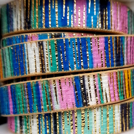 10 mm flat rainbow sparkle fabric