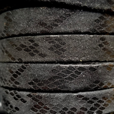 10 mm flat snake print leather