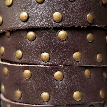 15 mm studded vintage leather