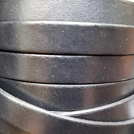 silver 10 mm flat metallic leather