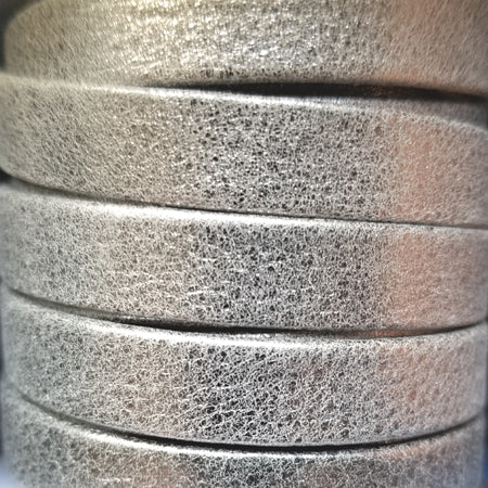 10 mm flat metallic gray Nappa leather
