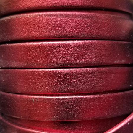 pearl metallic burgundy 10 mm flat metallic nappa leather
