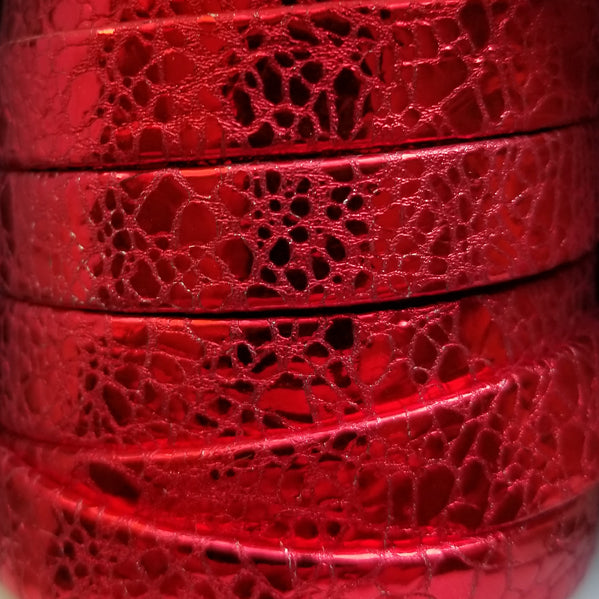 10 mm flat textured metallic leather