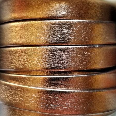 rose gold 10 mm flat metallic leather