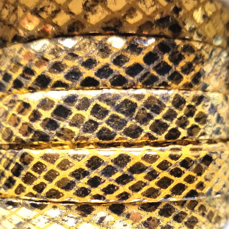 10 mm flat snake print leather