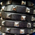 10 mm flat  black leather with square studs