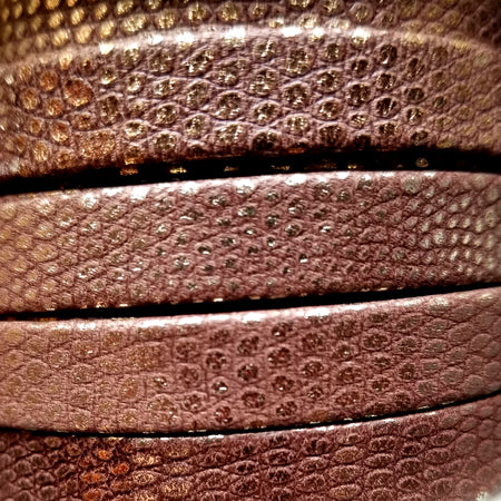 15 mm flat stitched and studded vintage brown leather