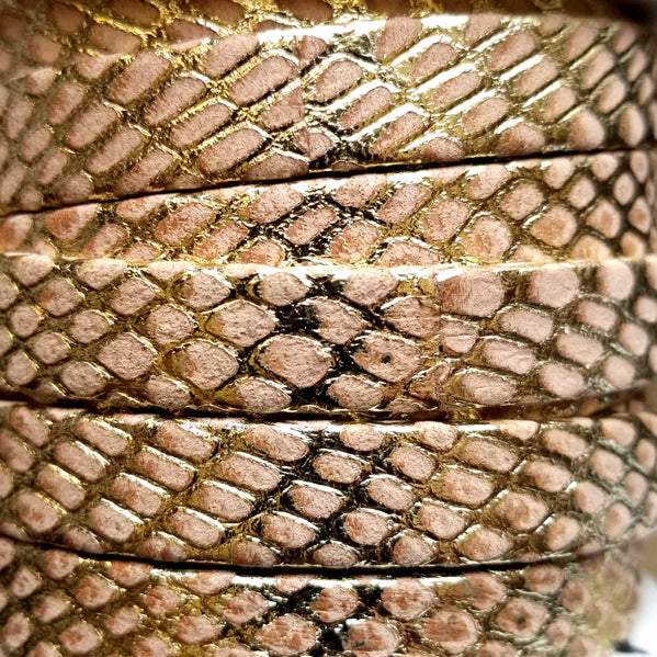 10 mm camel/gold Orion flat leather