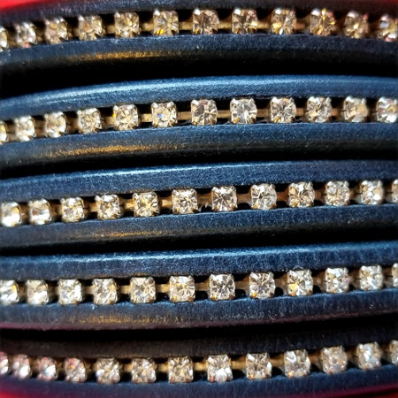 Oval Blue With Crystals Regalitz Leather