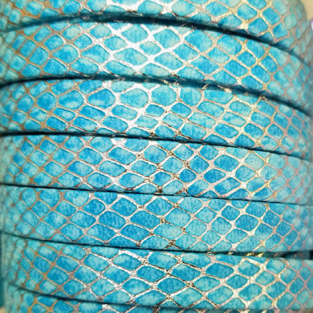 10 mm blue/silver Orion flat leather