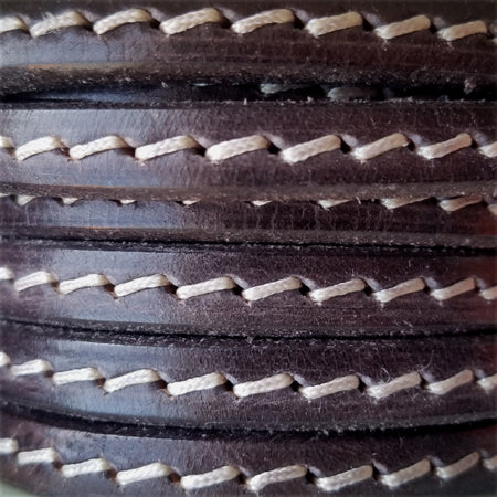 Oval Brown Stitched Regalitz Leather