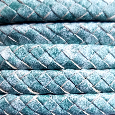 Hand Braided Green Oval Regalitz Leather