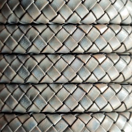 Hand Braided Grey Brown Oval Regalitz Leather
