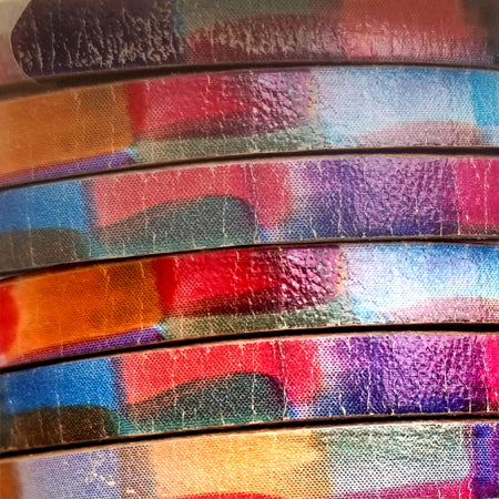 5 mm Flat Water Color Squares Leather