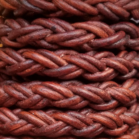 8 mm Round Braided Leather