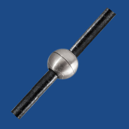 Silver plated stainless steel magnetic ball clasp for 2 mm round cord