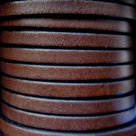 5 mm flat brown Bruciato leather
