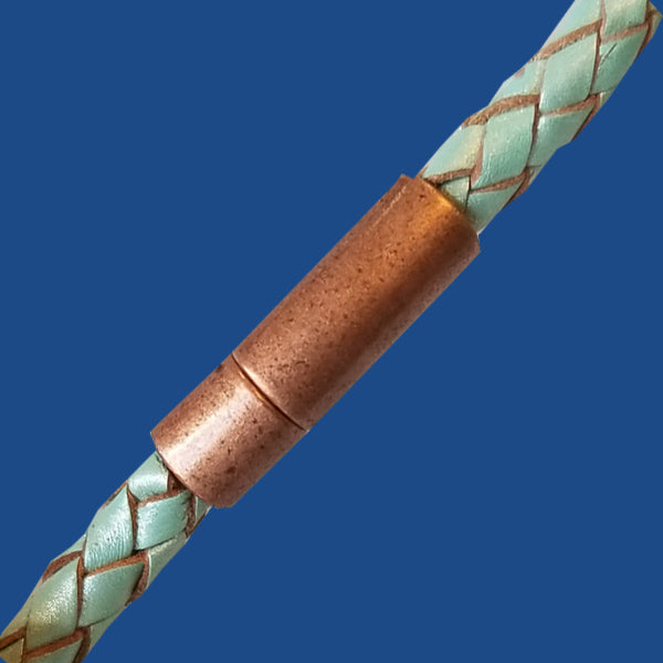 Antique copper plated tube shaped magnetic clasp for 5 mm round leather