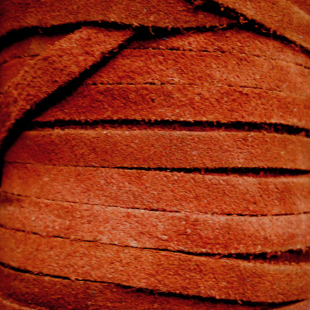 5 mm cognac flat suede leather