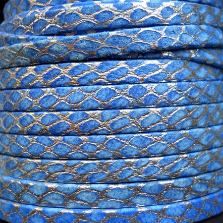 5 mm silver/blue orion flat leather