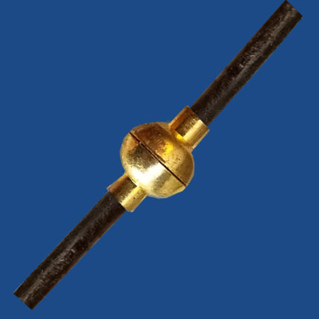 Gold plated ball and short tube stainless steel magnetic clasp for 3 mm round cord
