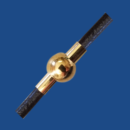 Gold plated ball and tube stainless steel magnetic clasp for 3 mm round cord