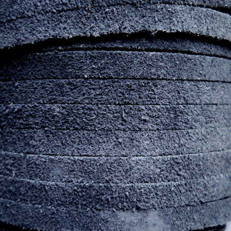 5 mm gray blue flat suede leather