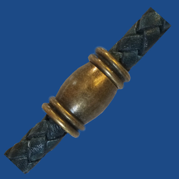 Antique bronze plated barrel clasp magnetic clasp for 6 mm round leather