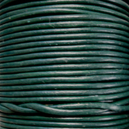 Seaforest Green 2 mm plain round leather