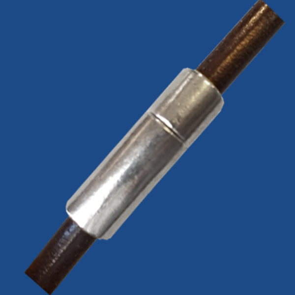 Antique silver plated tube shaped magnetic clasp for 5 mm round leather